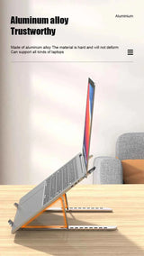 Aluminum Alloy Laptop Holder Stand Adjustable Foldable Portable for Notebook Computer Bracket Lifting Cooling Holder Non-slip