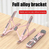 Aluminum Alloy Laptop Holder Stand Adjustable Foldable Portable for Notebook Computer Bracket Lifting Cooling Holder Non-slip