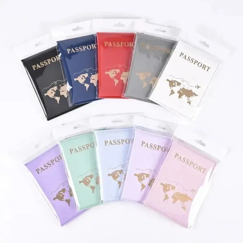 Fashion Women Travel Passport Cover Holder Case ID Credit Card Holder Travel Accessories Map Passports Wallet Ticket Protective