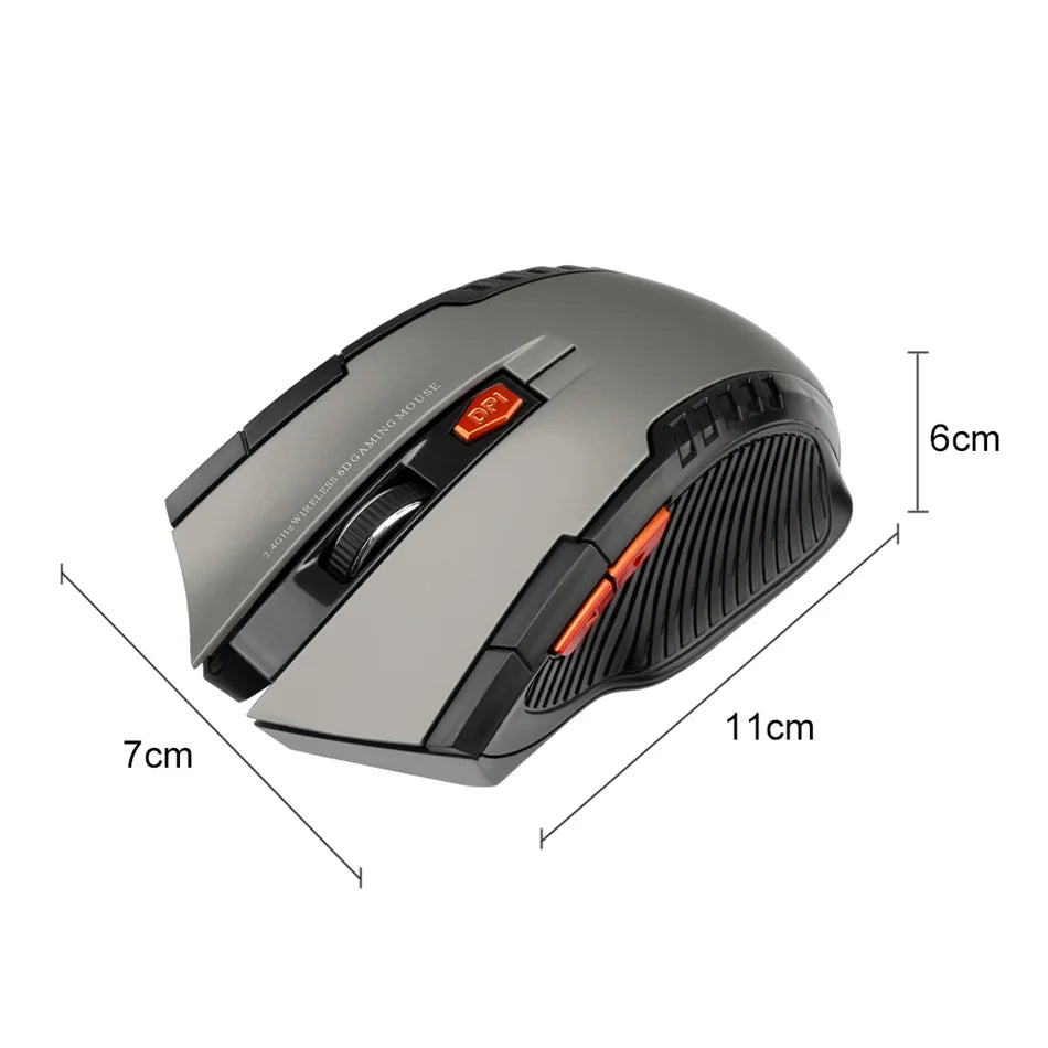 2.4G 6 Buttons Wireless Mouse 1600DPI Optical Mouse Gamer for Computer Wireless Mice with USB Receiver for PC Laptop Accessories