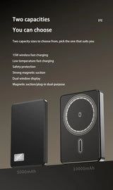 Oneplus Magsafe Power Bank Fast Charging Portable Ultra-thin Magnetic Wireless Digital Display Power Bank Usb Type C Lightning