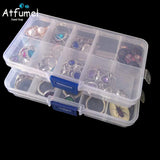 10/15 Compartment Beads Jewelery Storage Box Portable Craft Container Earrings Ring Display Case DIY Trinket Organizer Box