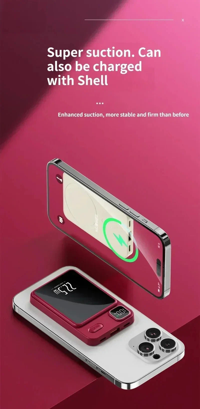 OnePlus 50000mAh Magnetic Wireless Charger Power Bank External Battery Fast Charging PowerBank For Android iPhone 15 16 Xiaomi
