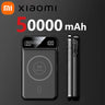 Xiaomi 50000mAh Portable Wireless Charging Power Bank Magnetic Charging Built-in Wire Mobile Phone Battery For Iphone Samsung