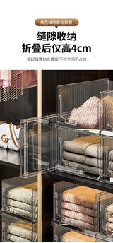 Large Capacity Foldable Storage Box Plastic Clothes Organizer Transparent Home Storage Trunk for Clothes Sundries Organizer