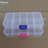 10/15 Compartment Beads Jewelery Storage Box Portable Craft Container Earrings Ring Display Case DIY Trinket Organizer Box