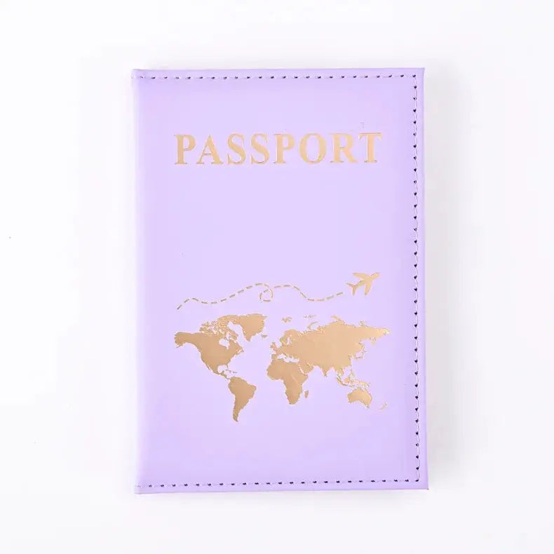 PU Passport Holder Map Pattern Ticket Passport Covers Travel Passport Protective Cover ID Credit Card Holder Travel Accessories