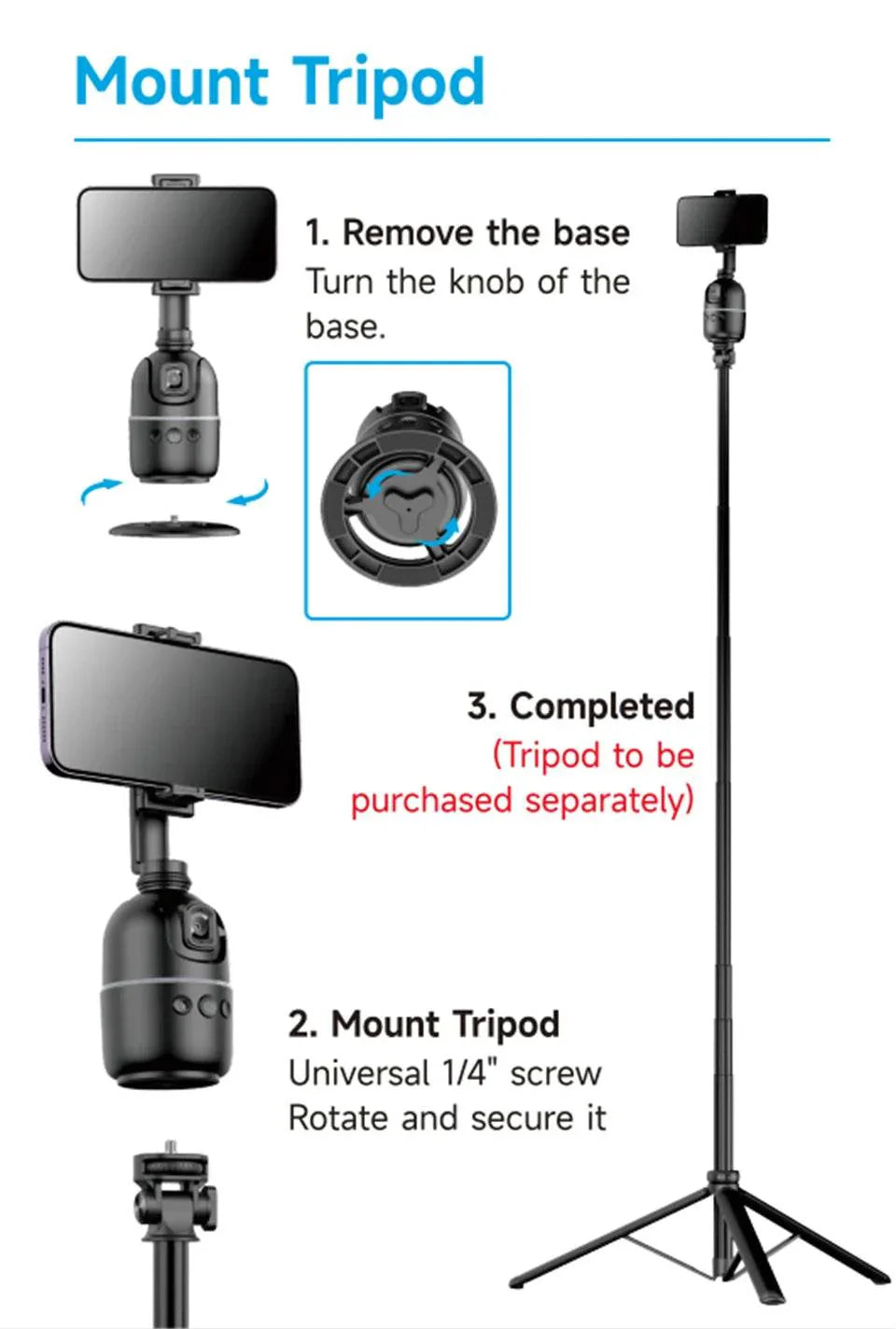 FANGTUOSI AI Smart Gimbal 360° Face Tracking Stabilizer