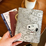Cartoon Snoopy Passport Cover Traveling Abroad Passport Holder Women Men Travel Essentials Simple PU Leather Passport Wallet