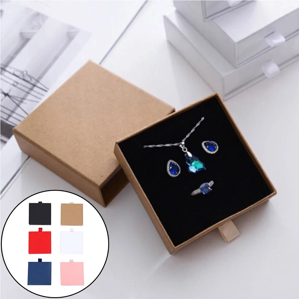 New Drawer Jewelry Box for Necklace Bracelet Earrings Ring Brooches Gift Organizer ExquisiteThicken Paper Storage Box Jeweler