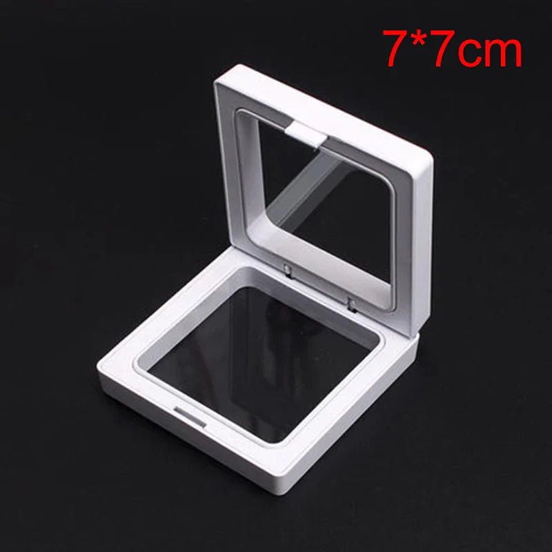 1Pc PE Film Jewelry Storage Box Brooch Coin Gems Jewelry Storage Box Dustproof Exhibition Decoration Floating Ring Case
