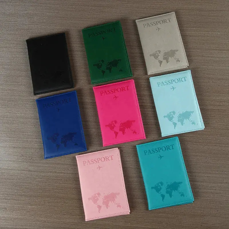 PU Passport Holder Map Pattern Ticket Passport Covers Travel Passport Protective Cover ID Credit Card Holder Travel Accessories