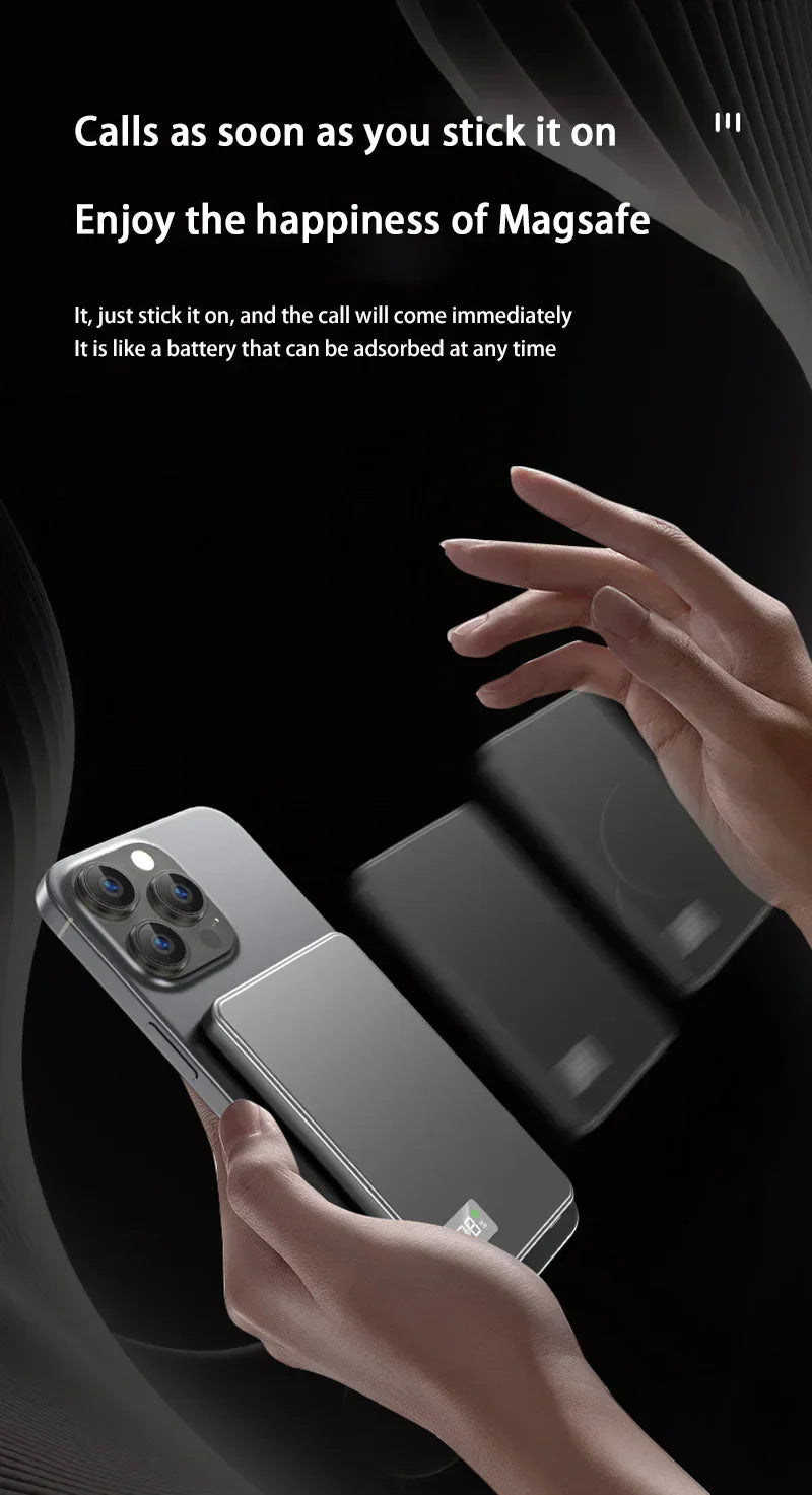 Oneplus Magsafe Power Bank Fast Charging Portable Ultra-thin Magnetic Wireless Digital Display Power Bank Usb Type C Lightning