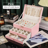 Three-layer Jewelry Storage Box for High-end Exquisite Necklaces, Earrings,Gold Jewelry and Hand Accessories with Large Capacity