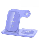 3 In 1 Wireless Charger Stand Foldable 15W Fast Wireless Charging Station Dock for iPhone 16 15 14 13 12 iWatch 9 8 7 6 Airpods
