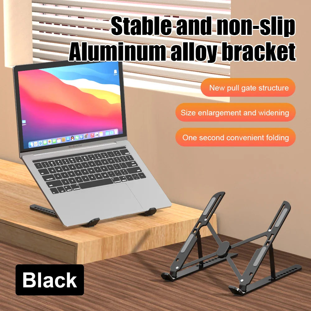 Aluminum Alloy Laptop Holder Stand Adjustable Foldable Portable for Notebook Computer Bracket Lifting Cooling Holder Non-slip