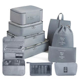8/9/10/11 Pcs Set Travel Organizer Storage Bags Suitcase Packing Cubes Set Cases Portable Luggage Clothe Shoe Tidy Pouch Folding