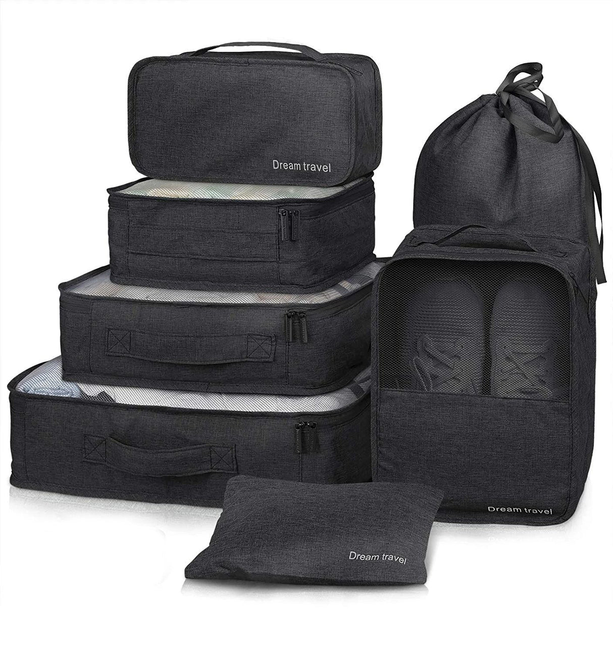 8/7/6 Pieces Set Travel Organizer Storage Bags Suitcase Packing Cubes Set Cases Portable Folding Luggage Clothes Shoe Tidy Pouch