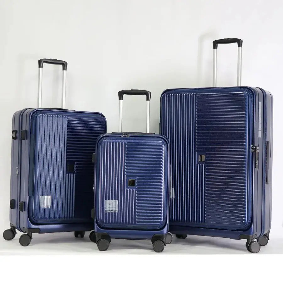 Luggage with front opening TSA approved lock hardshell suitcase Blue