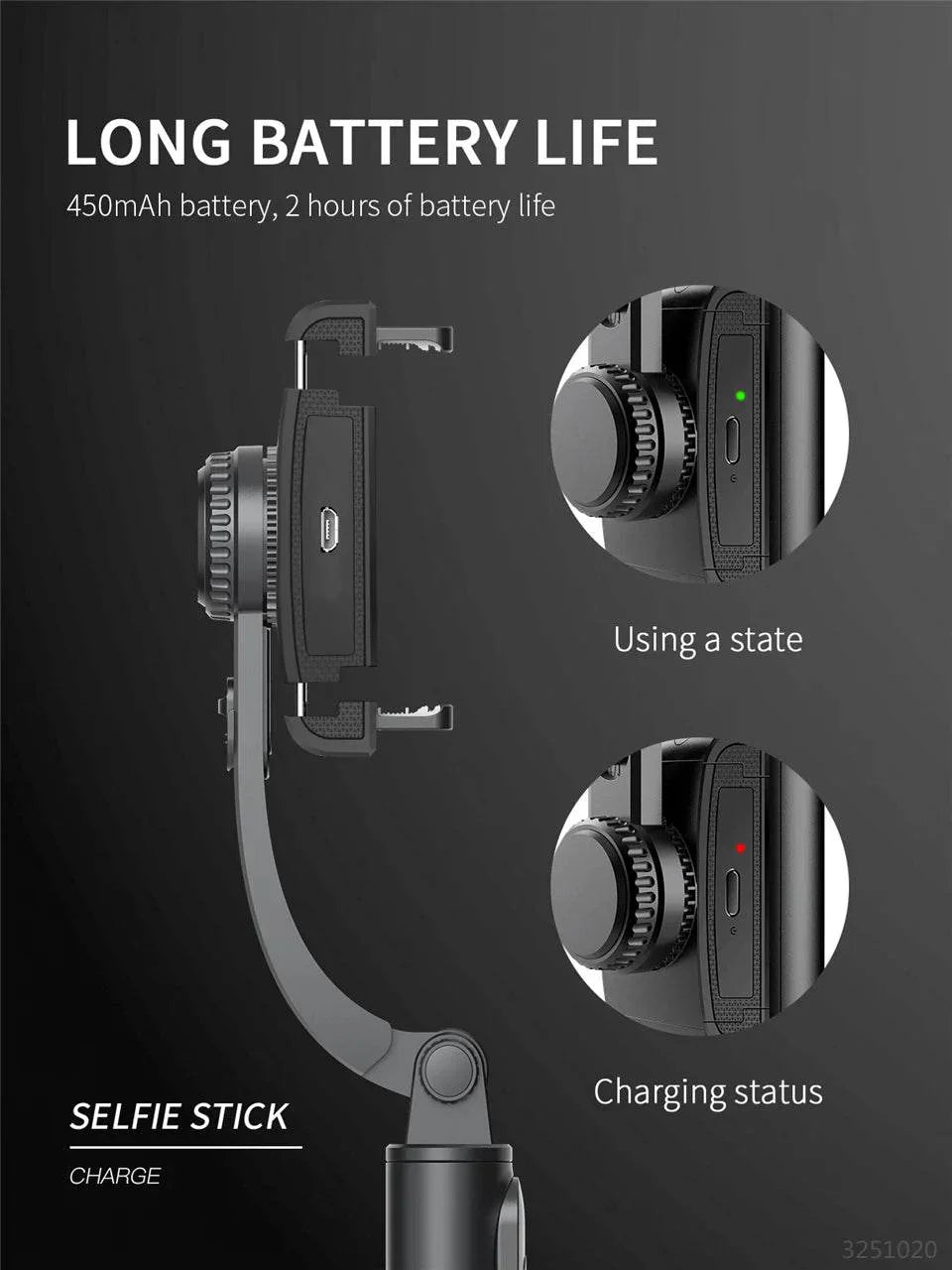 FGCLSY 2024 Gimbal Stabilizer Selfie Stick Tripod Monopod