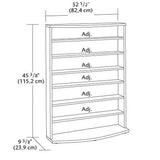 Contemporary 6-Shelf Bookcase Multimedia Storage Rack Tower in Brown Finish