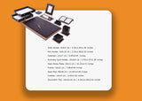 MOOG Star Lux Leather Desk Set -Walnut Wood Combination - White -14 PCS