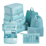 8/9/10/11 Pcs Set Travel Organizer Storage Bags Suitcase Packing Cubes Set Cases Portable Luggage Clothe Shoe Tidy Pouch Folding
