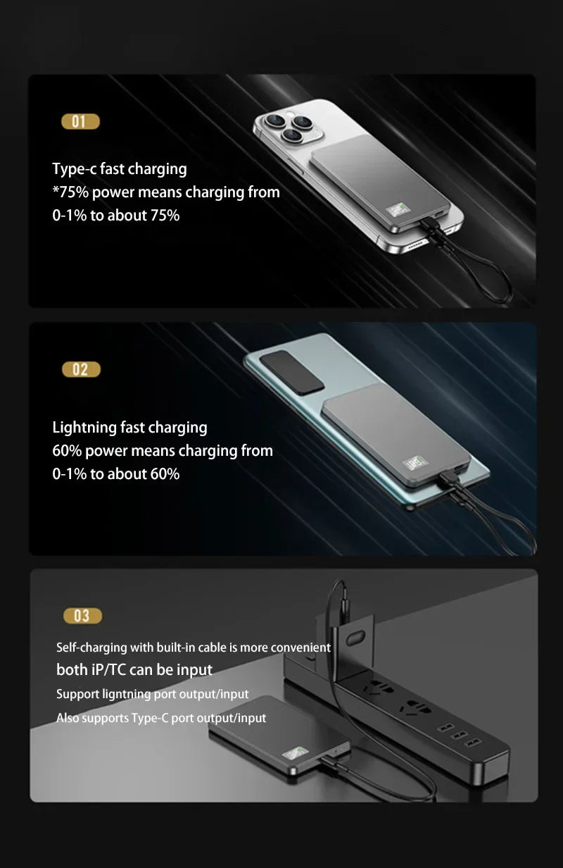 Oneplus Magsafe Power Bank Fast Charging Portable Ultra-thin Magnetic Wireless Digital Display Power Bank Usb Type C Lightning