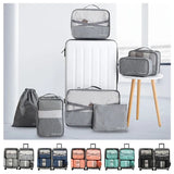 8/7/6 Pieces Set Travel Organizer Storage Bags Suitcase Packing Cubes Set Cases Portable Folding Luggage Clothes Shoe Tidy Pouch