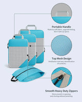 3/6PCS Compressed Packing Cubes Travel Storage Set With Shoe Bag Mesh Visual Luggage Organizer Portable Lightweight Suitcase Bag