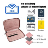 Zippered ID passport case, large capacity ticket organizer card case, travel passport holder A-DH