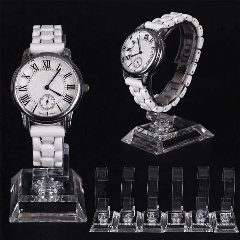 Plastic Transparent Watch Display Storage Stand Holder Counter Smart Watch Protective Showcase Shelf Rack Jewelry Packaging Box