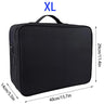 Large capacity travel makeup case, portable artist organizer with adjustable dividers and shoulder strap for toiletries jewelry
