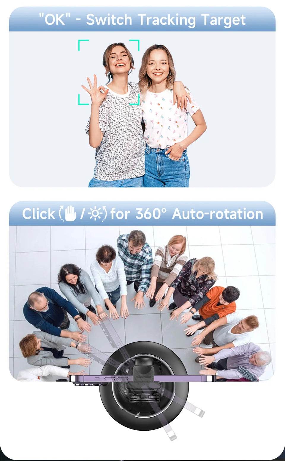 FANGTUOSI AI Smart Gimbal 360° Face Tracking Stabilizer