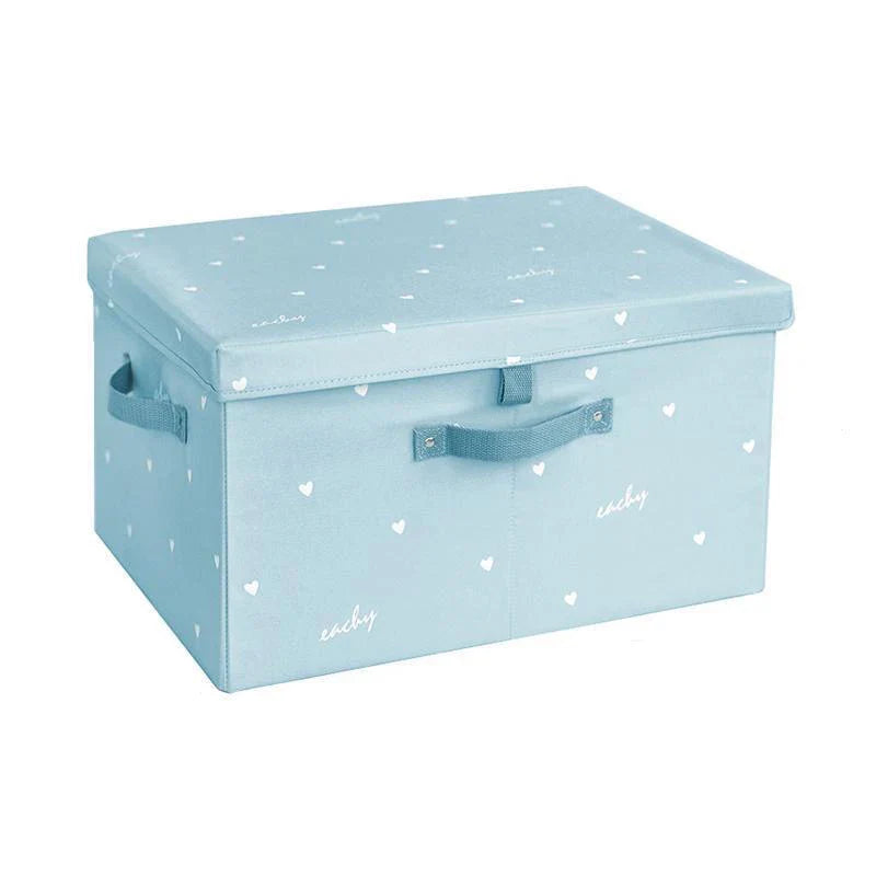 Fabric Foldable Storage Box With Lid Organizer For Clothes Large Capacity Quilt Blanket Toy Storage Closet Wardrobe Organizer
