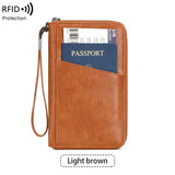 New Travel Passport Clip Wallet Women and Men Multifunctional PU Leather Card Holde RFID Anti Theft Swiping Wallets Storage Bag