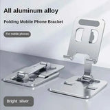 Universal Aluminum Alloy Foldable Desk Phone Holder Mount Stand For iPhone 15 14 Mobile Phone Holder Tablet Desktop Metal Holder