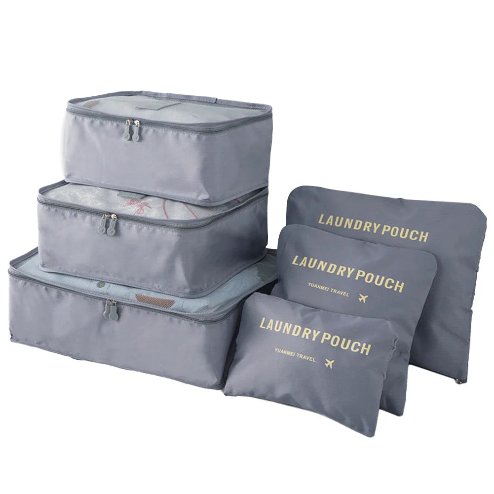 8/7/6 Pieces Set Travel Organizer Storage Bags Suitcase Packing Cubes Set Cases Portable Folding Luggage Clothes Shoe Tidy Pouch