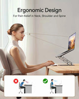 ST05 Laptop Stand Adjustable Aluminum Laptop Stand for Desk Ergonomic Computer Riser Sturdy Notebook Stand Laptop Within 10-17”