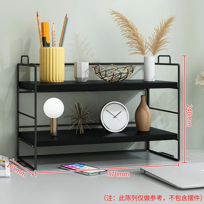 Adjustable Cosmetic Storage Shelf Desktop Organizer Kitchen Storage Rack Office Multi-Layer Dormitory Table Shelf Small Bookshel
