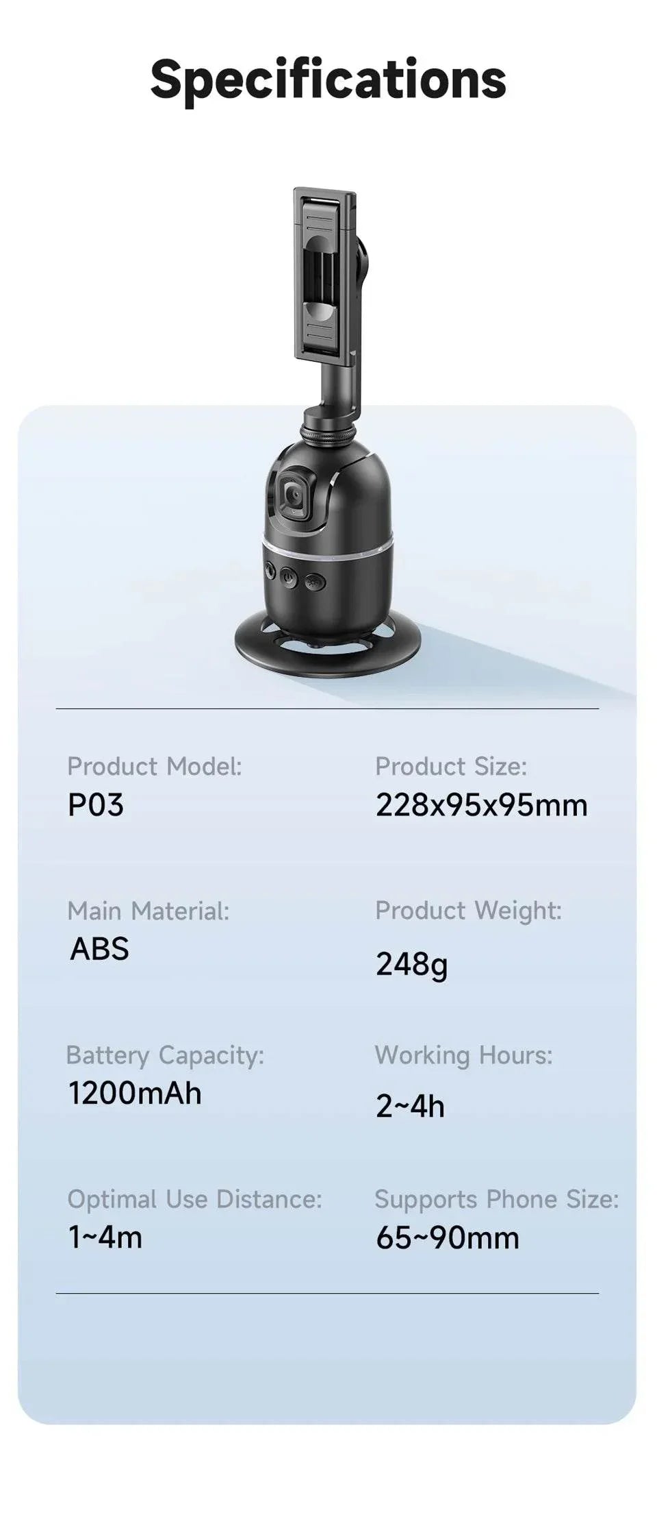 FANGTUOSI AI Smart Gimbal 360° Face Tracking Stabilizer