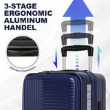 Luggage with front opening TSA approved lock hardshell suitcase Blue