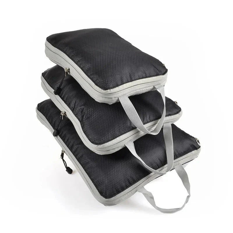 Travel Compression Packing Cubes Suitcase Luggage Organizer Set Zipper Foldable Storage Bag for Clothes Shoes Travel Accessories