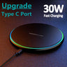 30W Wireless Charger For iPhone 15 14 13 12 X Pro Max Induction Fast Charging Pad Dock Station For Samsung S23 S22 Xiaomi Huawei