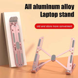 Aluminum Alloy Laptop Holder Stand Adjustable Foldable Portable for Notebook Computer Bracket Lifting Cooling Holder Non-slip