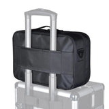 Large capacity travel makeup case, portable artist organizer with adjustable dividers and shoulder strap for toiletries jewelry