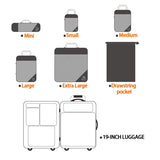 3/6PCS Compressed Packing Cubes Travel Storage Set With Shoe Bag Mesh Visual Luggage Organizer Portable Lightweight Suitcase Bag