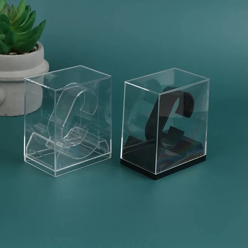 Plastic Transparent Watch Display Storage Stand Holder Counter Smart Watch Protective Showcase Shelf Rack Jewelry Packaging Box