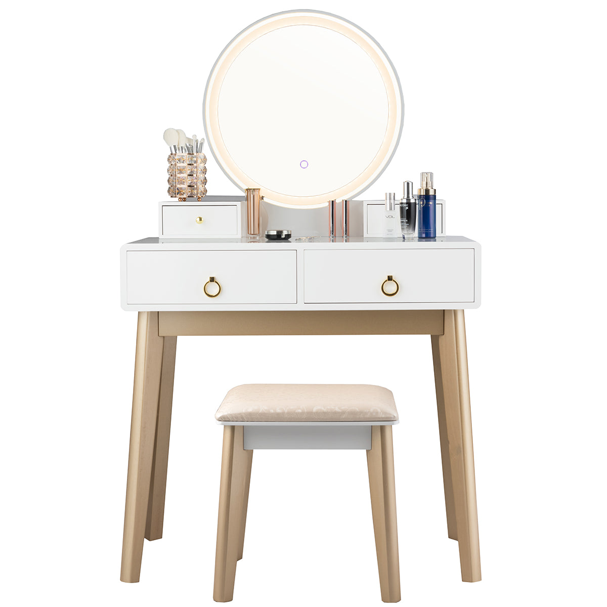 Set 3 Makeup Vanity Table Color Lighting Jewelry Divider Dressing Table