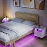 Set Of 2 Nightstands with LED Lights and Power Outlets for Living Room